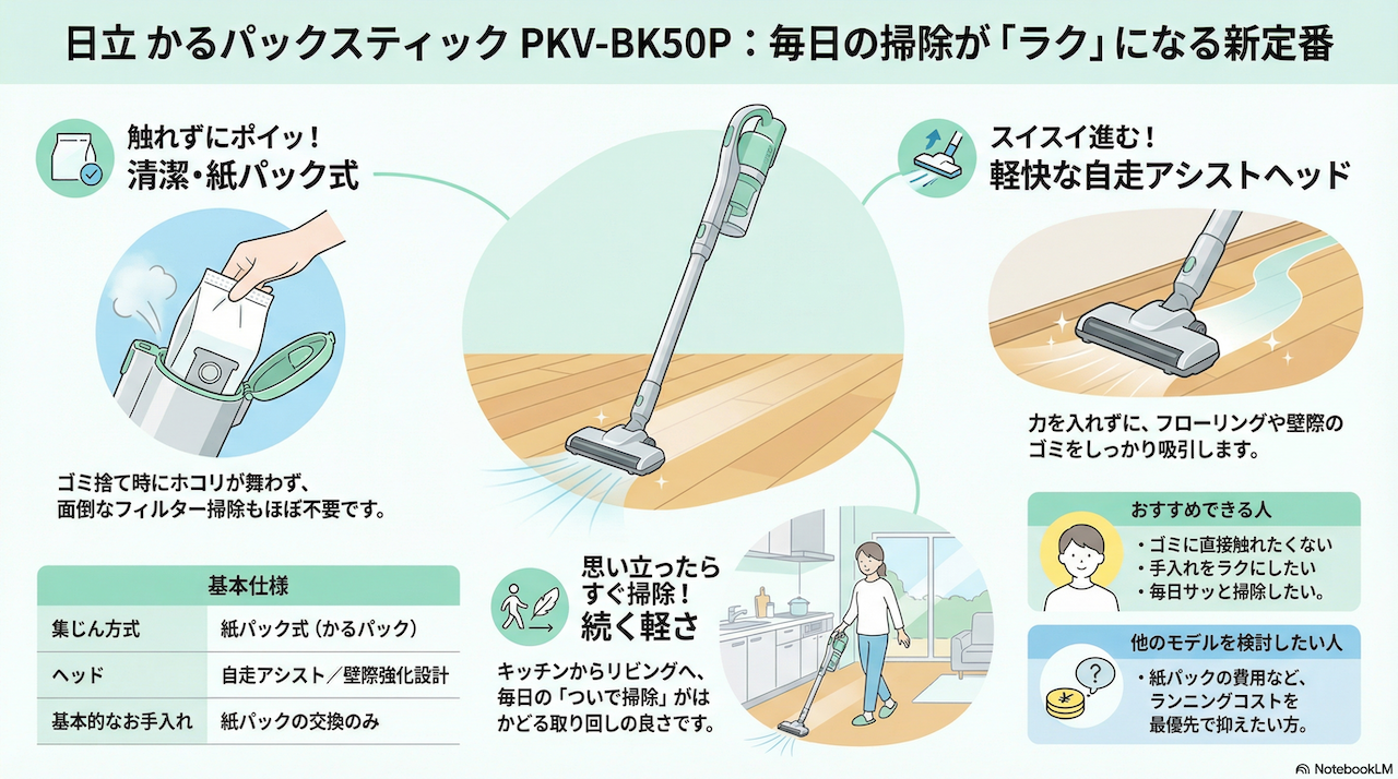 日立 かるパックスティック PKV-BK50P図解